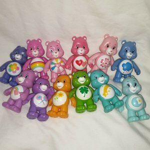 Lot of 12 Care Bears Posable PVC Plastic 3”  all diffrent .In great condition
